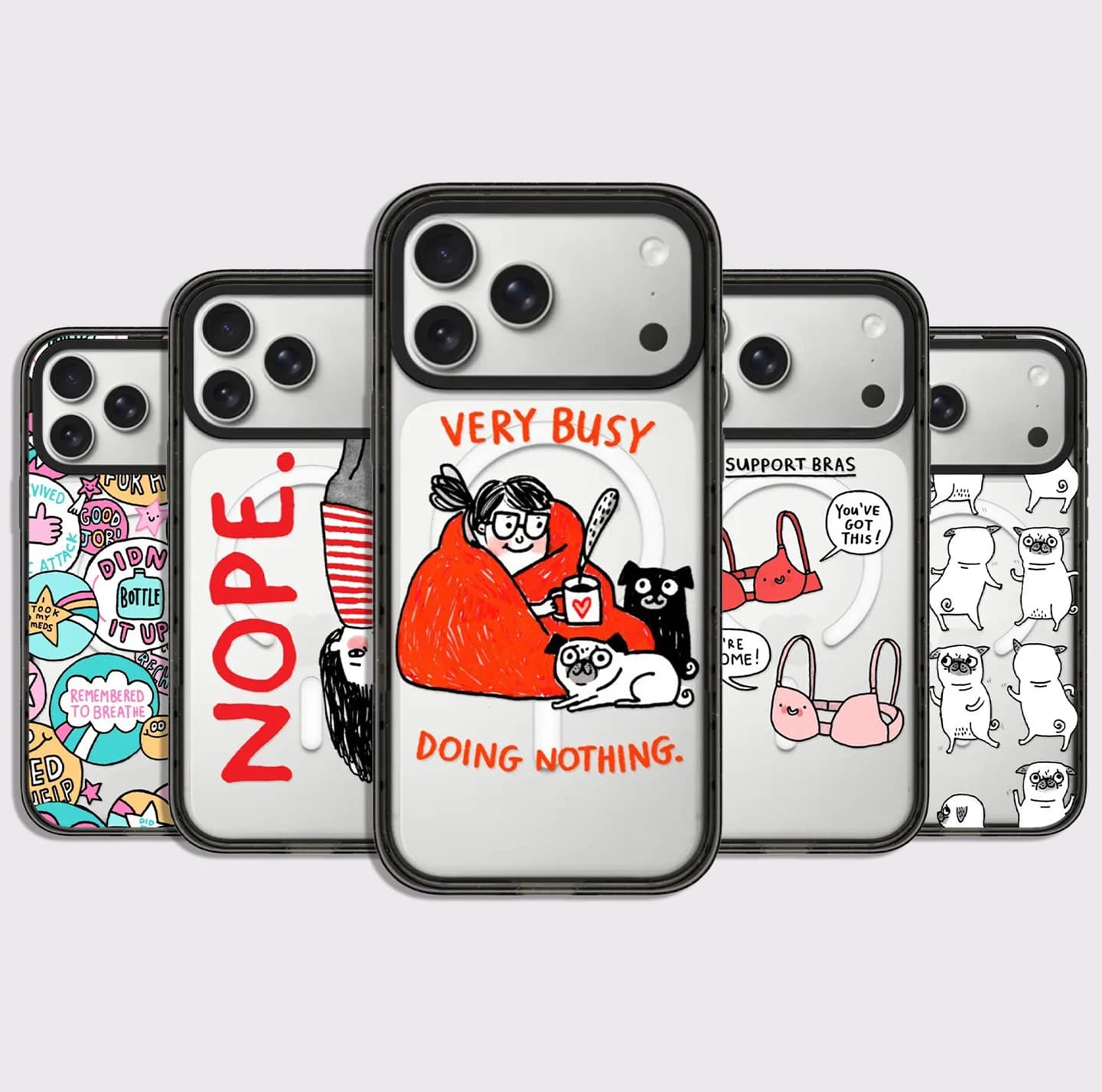 Nope Impact Black Border Magnetic Cover for IPhone 12 13 14 15 16 17 Pro Max Case for IPhone 17 Air