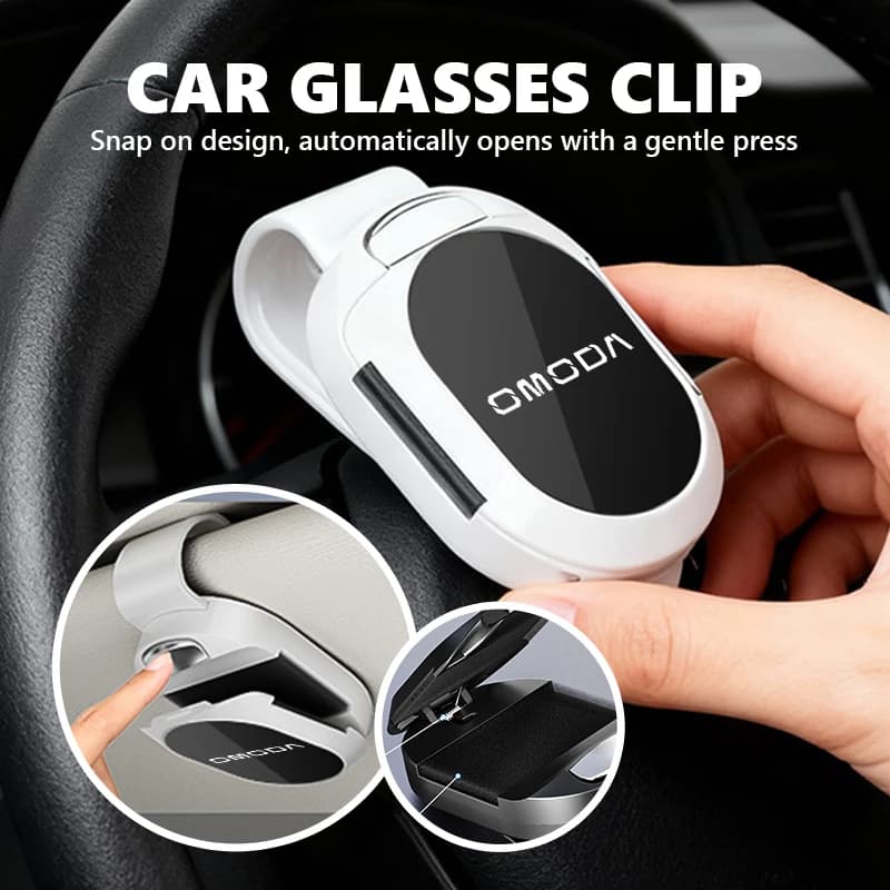 Car Sun Visor Sunglasses Clip Glasses Holder Mount Bracket Snap‑on Design For Chery Omoda 5 C5 C5 EV E5 Auto Interior Storage Ac