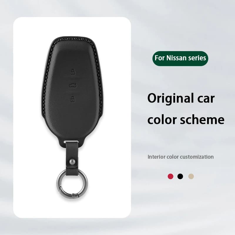 For Nissan Leather Car Key Case Full Cover Remote Key Shell Protector Anti Scratch Waterproof Fit Sylphy X-Trail Qashqai Teana