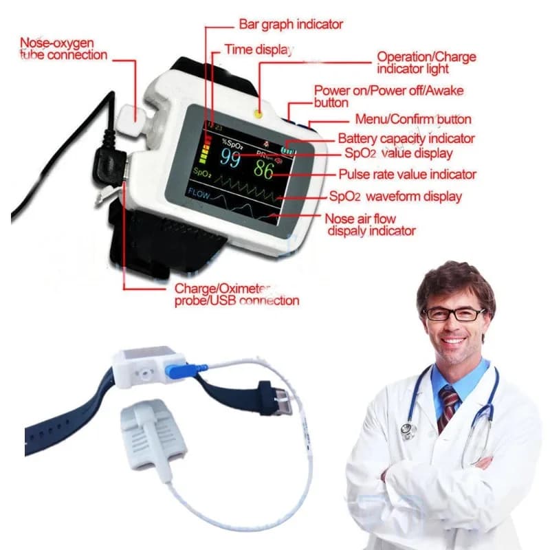 CE-Certified Sleep Apnea Screen Meter – USB-Enabled Home Medical Monitor (Breathing Apparatus)