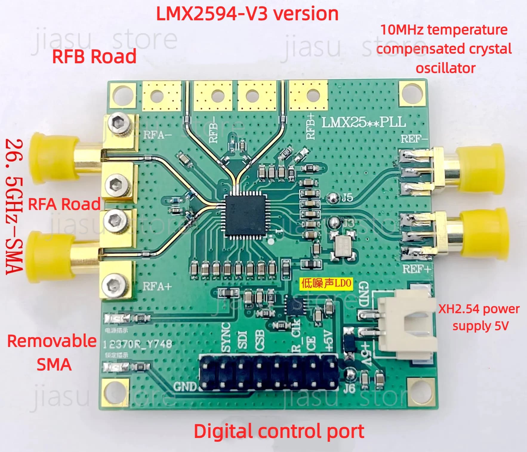 LMX2594 PLLatinum RF Synthesizer Board 10MHz-15GHz Microwave Signal Development Kit