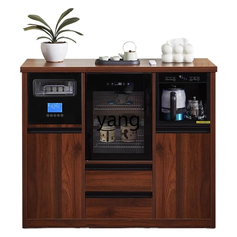 LMM Chinese style business style tea bar machine, ice making machine, office embedded water dispenser, side cabinet
