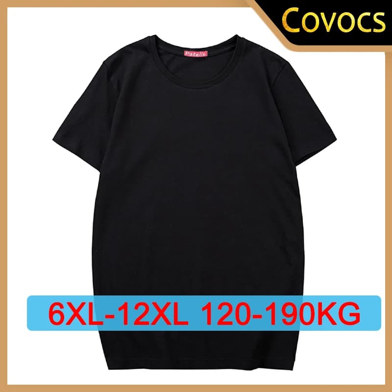 3PCS Men Plus Size T-shirt Full Cotton T-shirts Black Casual Top Wear