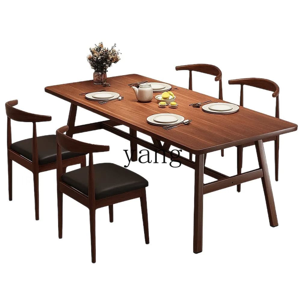 LTT household small apartment simple modern dining table rectangular dining table commercial table and chairs
