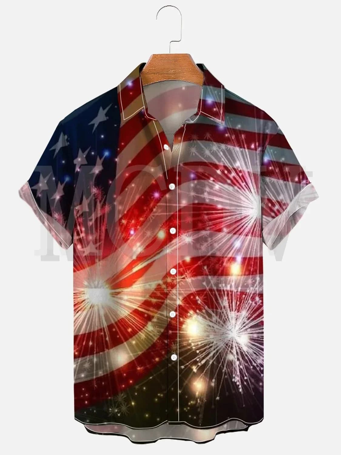 Independence Flag Rainbow Shirt Oversized Stretch Music Car Aloha Shirts