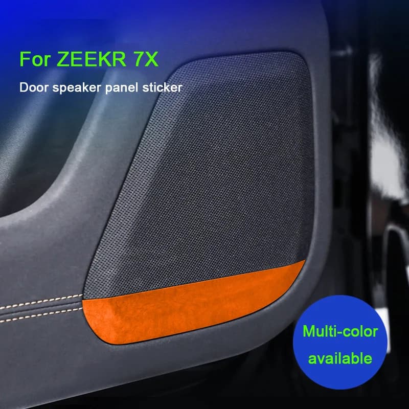 For ZEEKR 7X 2025, Interior Car Door Loudspeaker A lcantara Suede Horn Cover Trim Decor Stickers Speaker Modified Accessories
