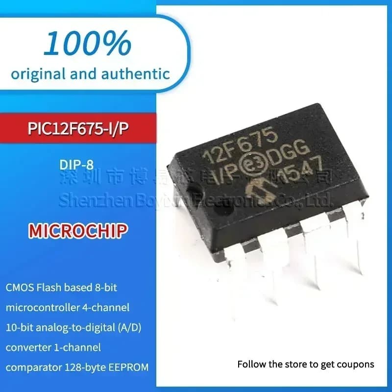 PIC12F675-I/P Black casing
