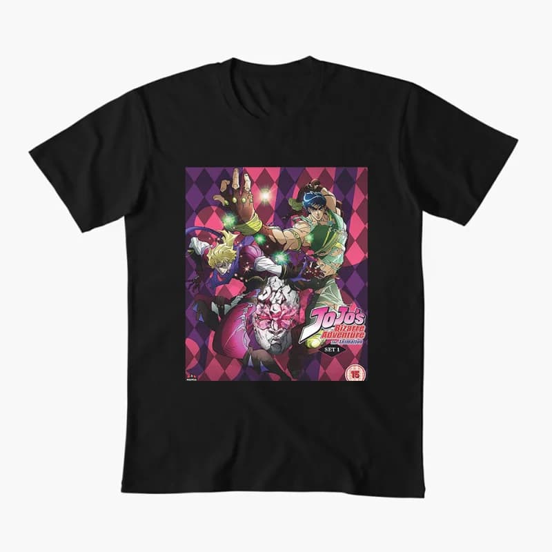 0413 JoJo's Bizarre Adventure Anime Gift t shirt 100% cotton printed Graphic Clothes Y2K clothing Cartoon Tee All size Tops