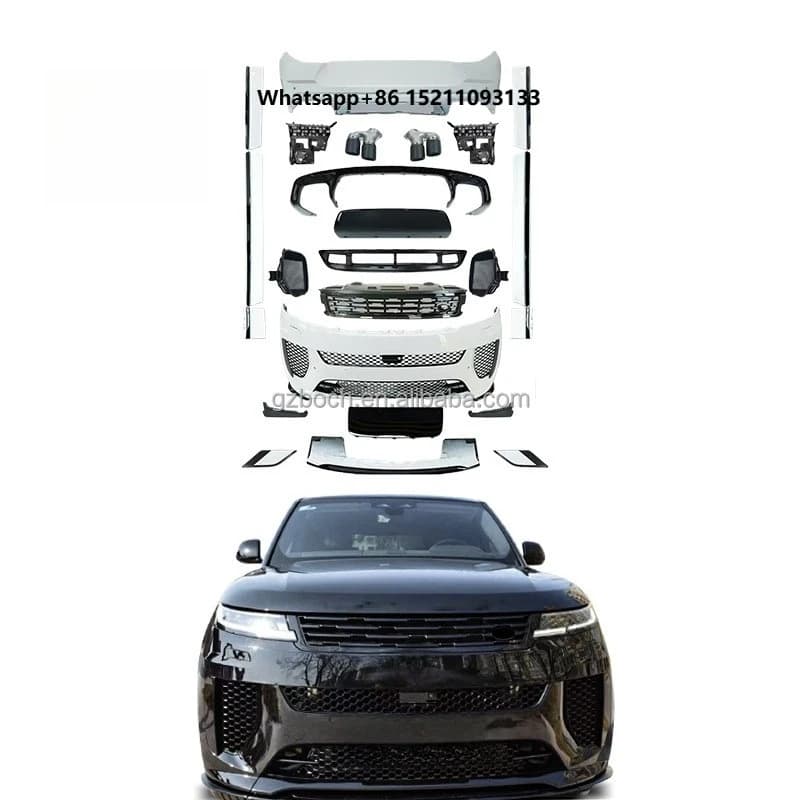 L494 to SV Bodykit for Range Rover Sport Body Kit to 2023+ SV Front Rear Car Bumper Car Grill Rear Lip Exhaust Pipe Car Body Kit