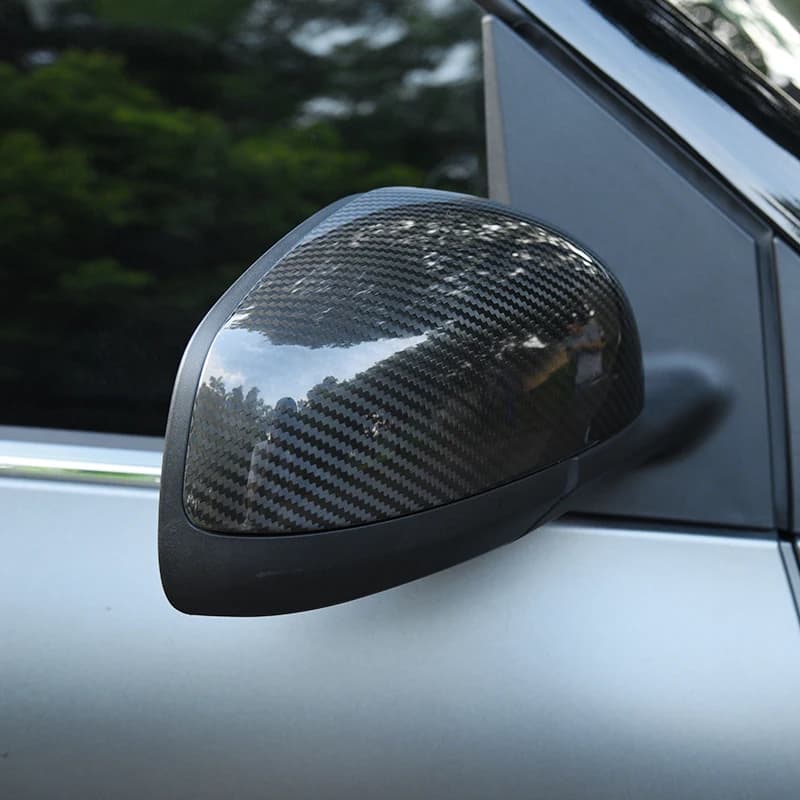 Rear View Side Mirror Caps Replacement Car Mirror Cover Shell Case For Smart 453 Fortwo Forfour Glossy Carbon Fiber Accessories