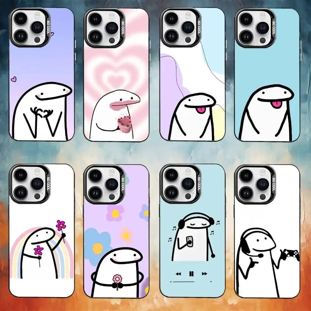 C-Celular Flork  Phone Case For iPhone 17,16,15,14,13,12,11 Plus,Pro Max,XS,Colored silver phone case
