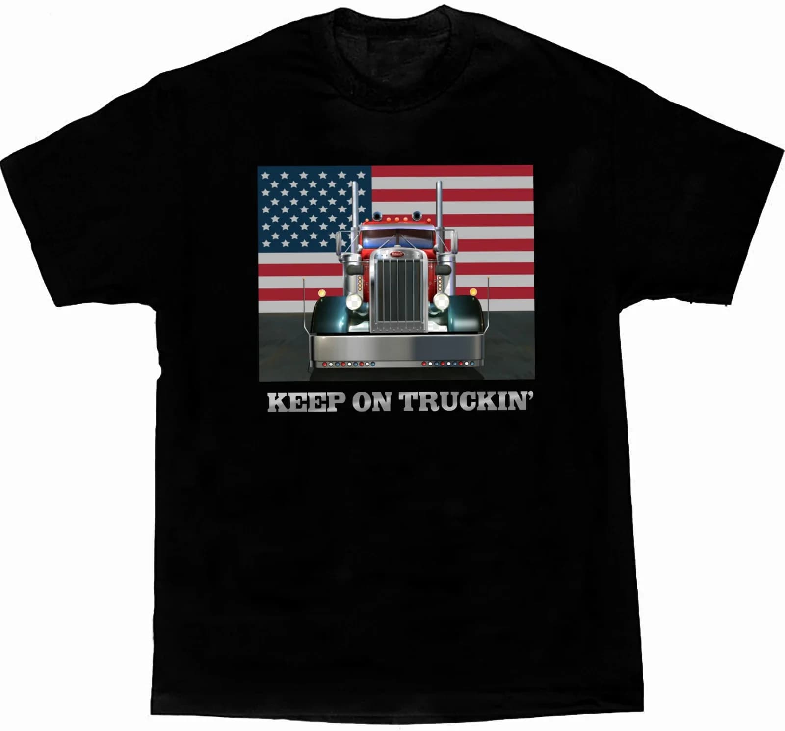 Novel "Narrow Nose" Heavy Haul Truck USA Flag Trucker Gift T Shirt. Short Sleeve 100% Cotton Casual T-shirt Loose Top Size S-3XL