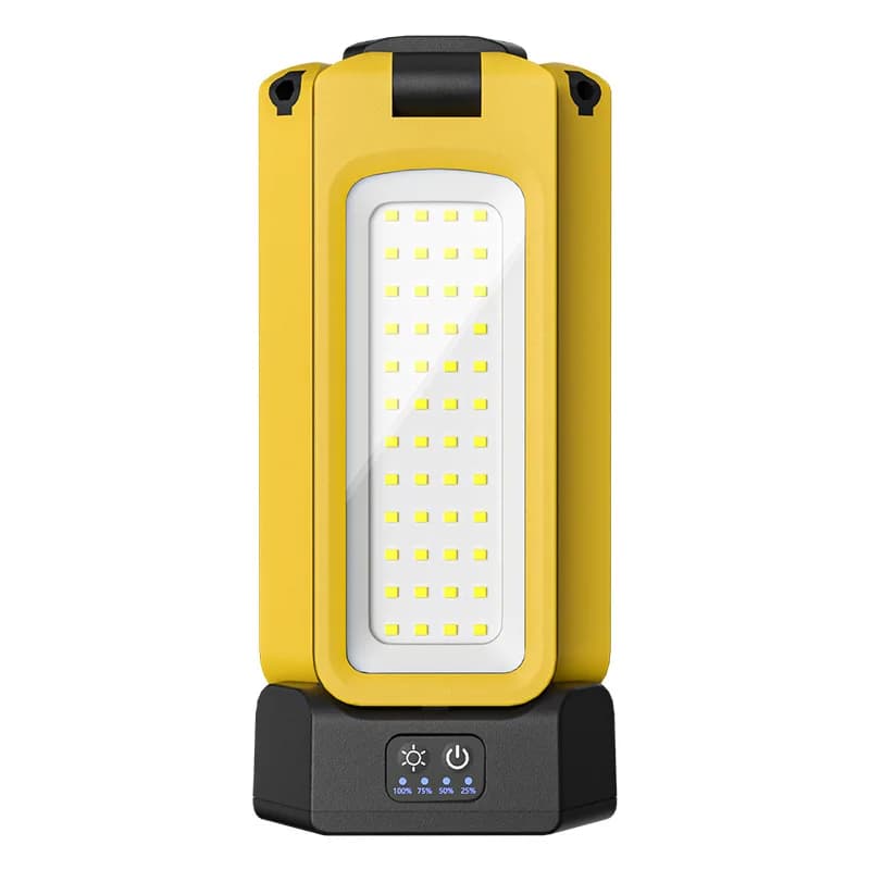 Outdoor multi-function work light charging folding three-leaf bracket light telescopic flashlight magnetic camping light