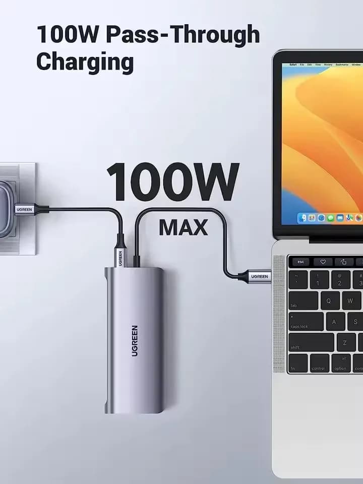10 in 1 UGREEN USB C Hub Docking Station Adapter 4K HDMI & VGA Dual Monitor 1Gbps Ethernet 100W PD 3 3.0 Ports 3.5mm Audio Jack