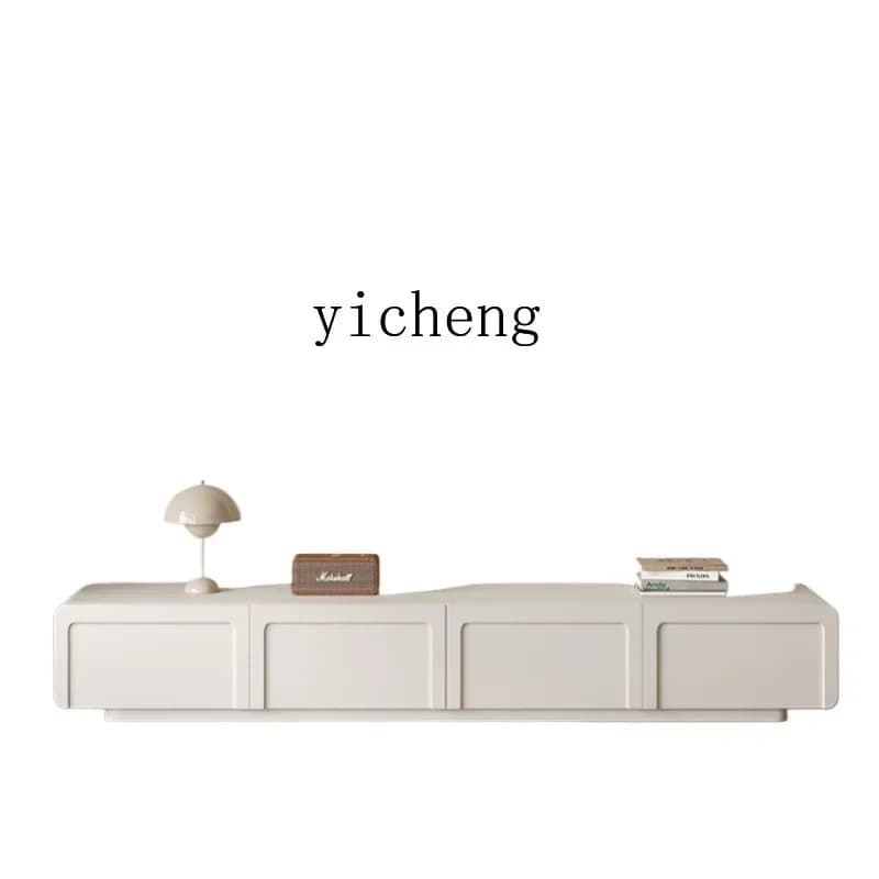DD Simple Modern TV Cabinet Small Apartment Living Room Light Luxury Coffee Table TV Cabinet Combination Solid Wood Furniture