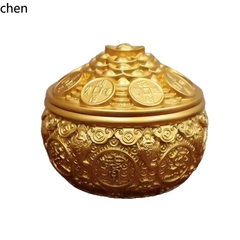 brass golden toad ornament three-legged toad cornucopia golden cicada wealth office living room ornament