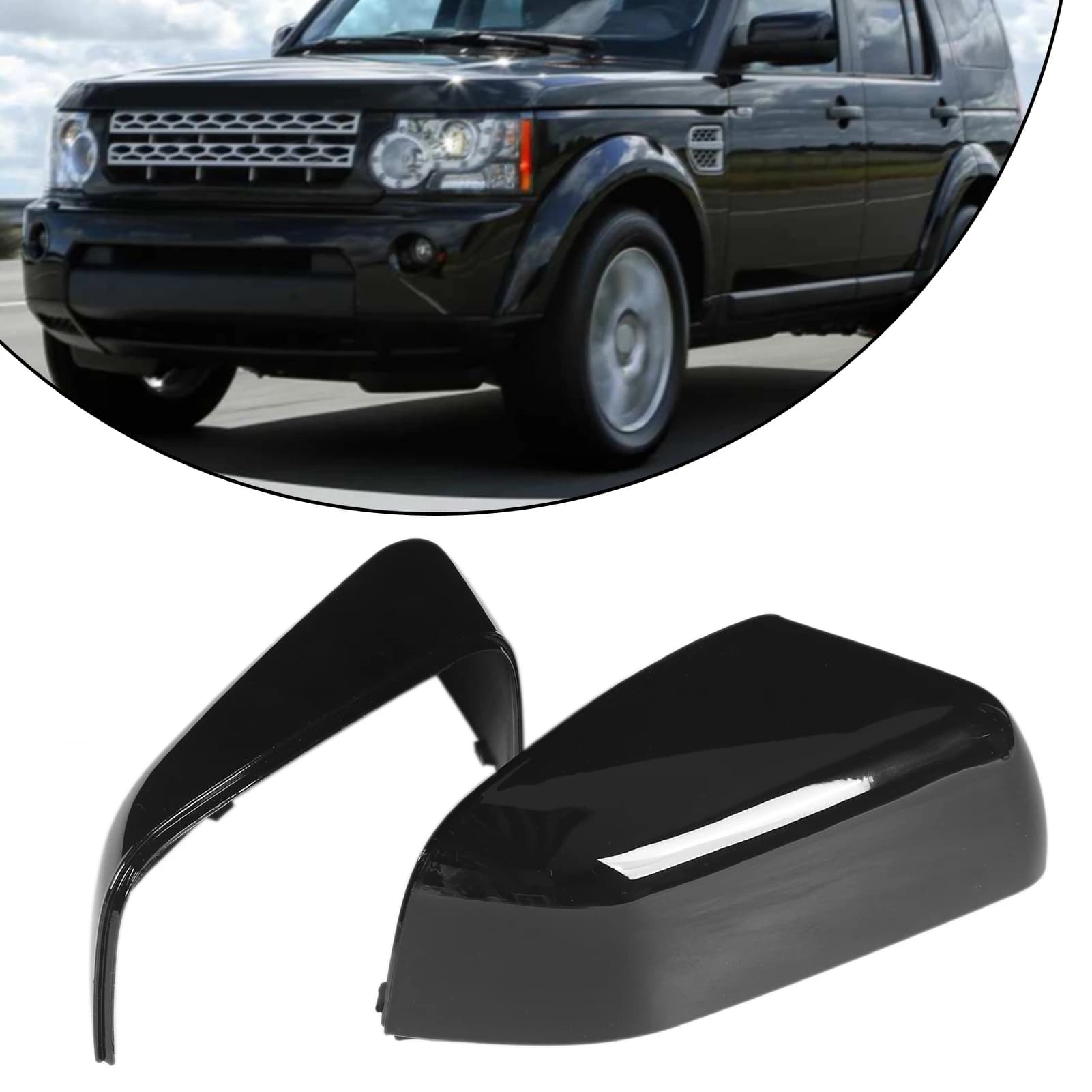 1 Pair Mirror Cover Colorfast Mirror Cap Gloss Black ABS Mirror Shell For Land Rover Range Rover Sport OE LR019962