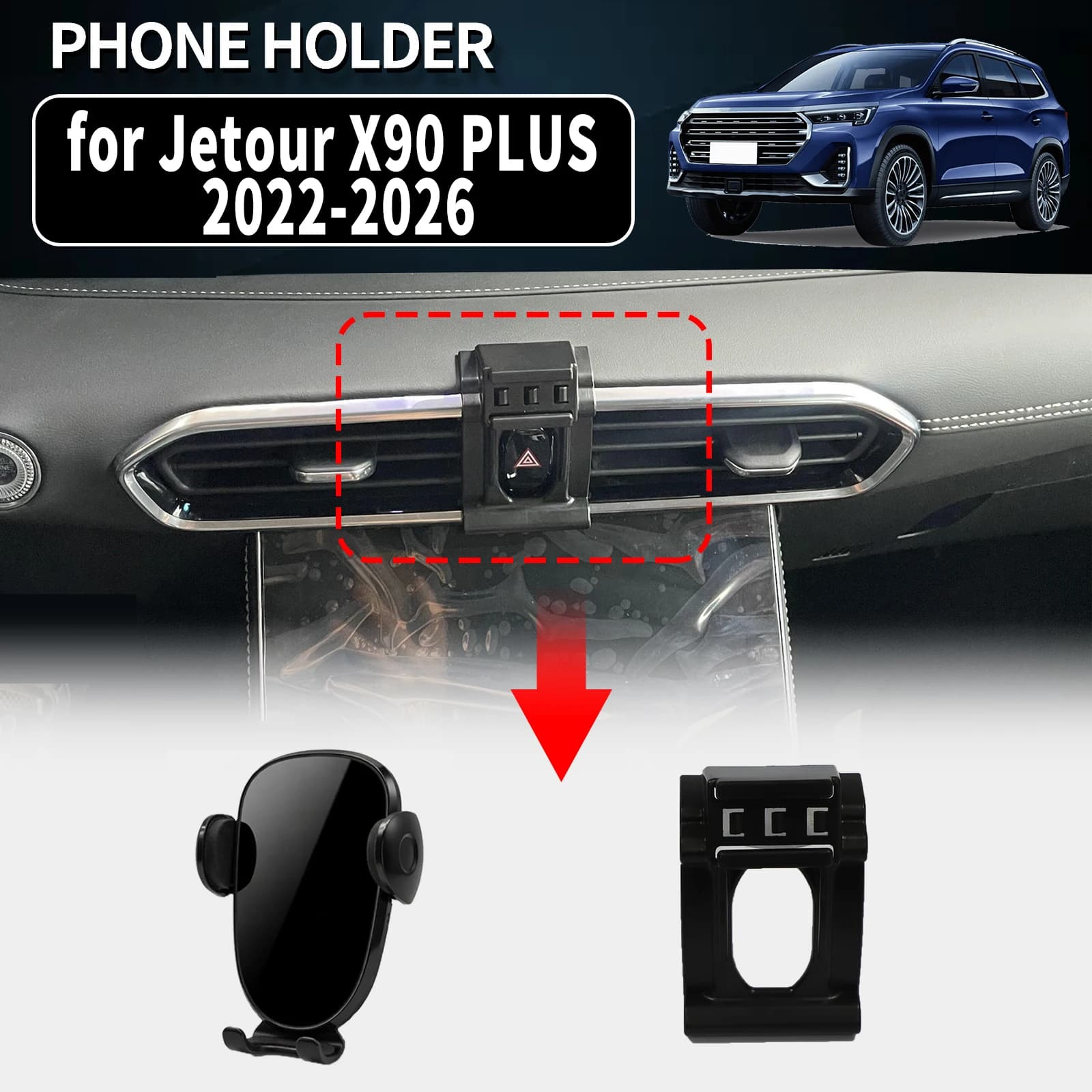 for Jetour X90 PLUS 2022 2023 2024 2025 2026 Vehicle-Specific Phone Holder Mount Car GPS Stand Easy Fix Auto Accessories