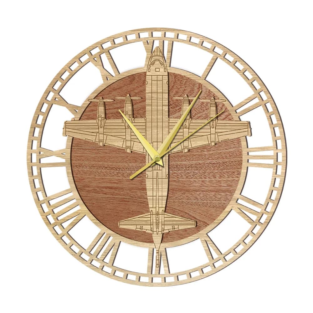 Airplane Wooden Wall Clock For Pilots Bedroom Aviation Home Decor Wall Watch Fighter Jet Aircraft Art Aviator Rustic Wood Clock