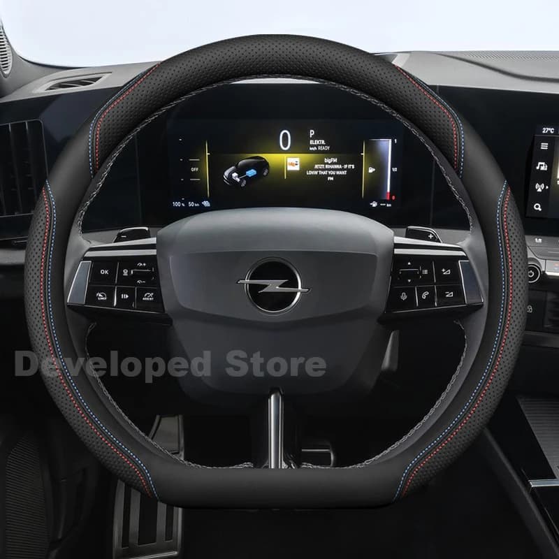 For Opel Corsa F D E GS 2025-2008 Leather Steering Wheel Cover Auto Steering Wheel fit Opel Corsa Accessories Opel car parts