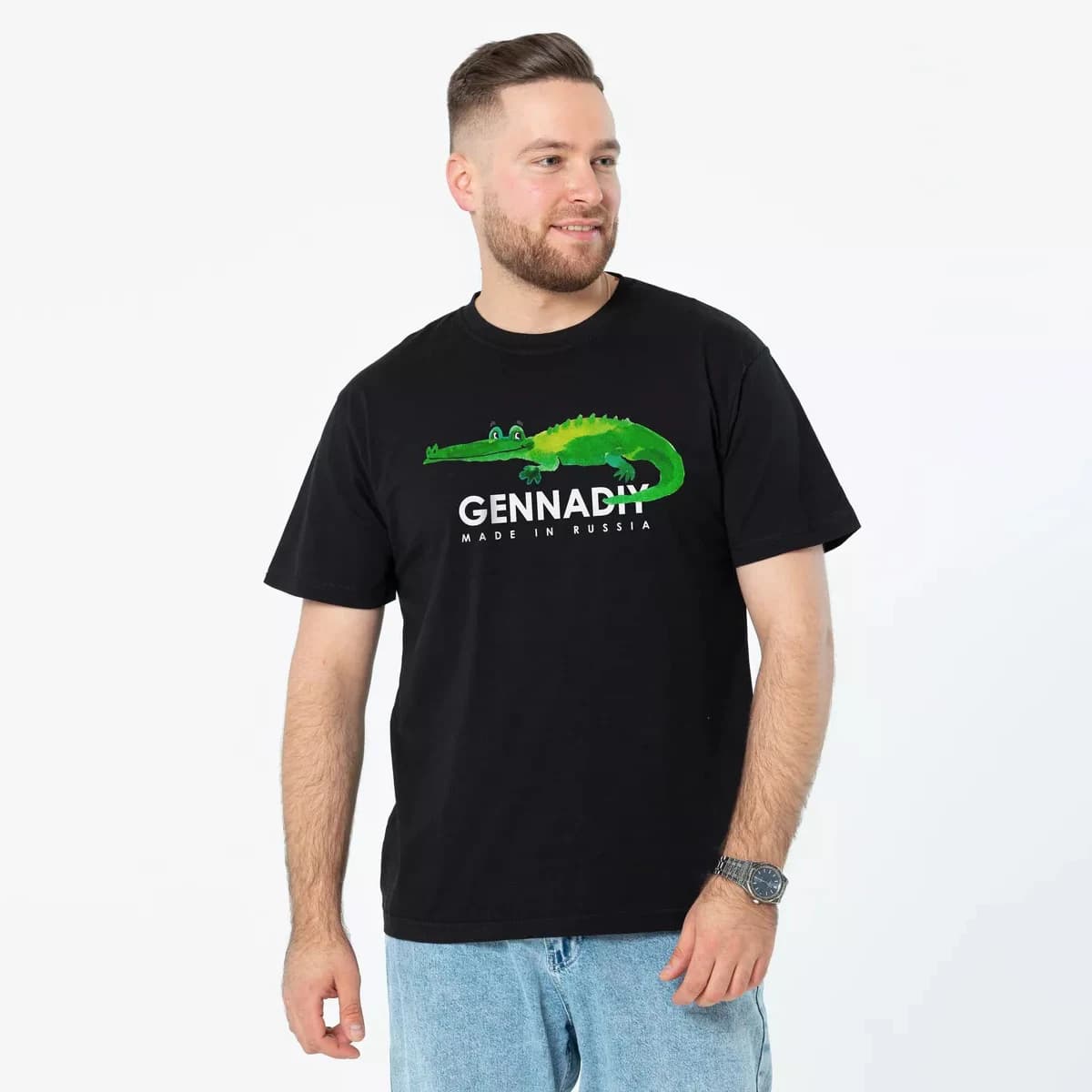 Men's 100% Cotton T-Shirt 'Made in Russia' Text Print Short Sleeve Casual Streetwear Soft & Breathable Fashion Tee Shirt Tops
