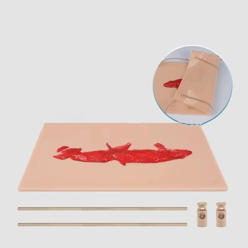 Deep laceration or puncture model Silicone simulated laceration module Surgical suturing practice model