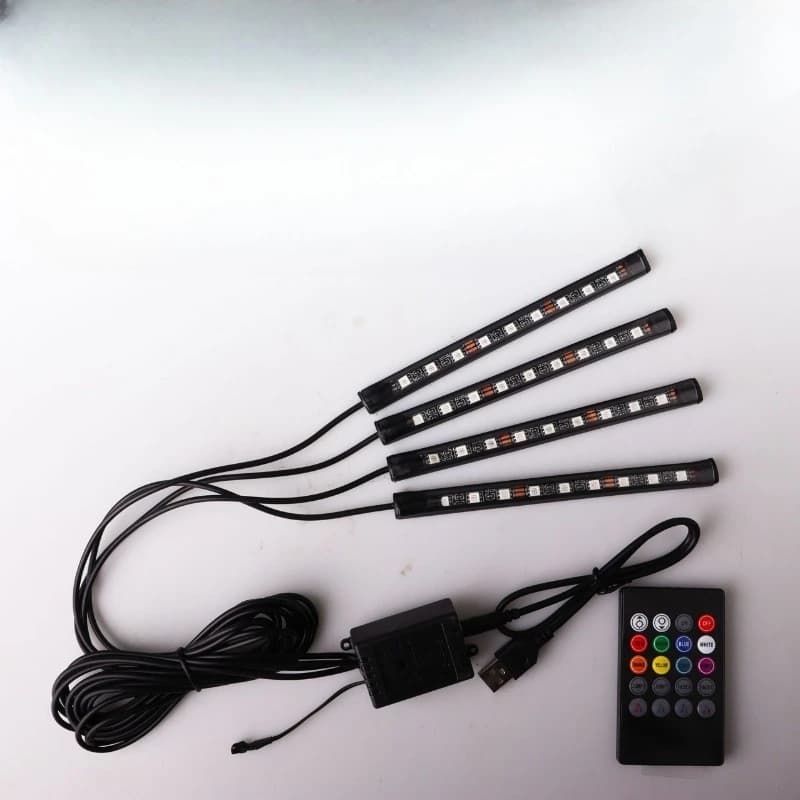 Ambient light with car soles modified voice-activated music rhythm RGB colorful car decoration LED light strip