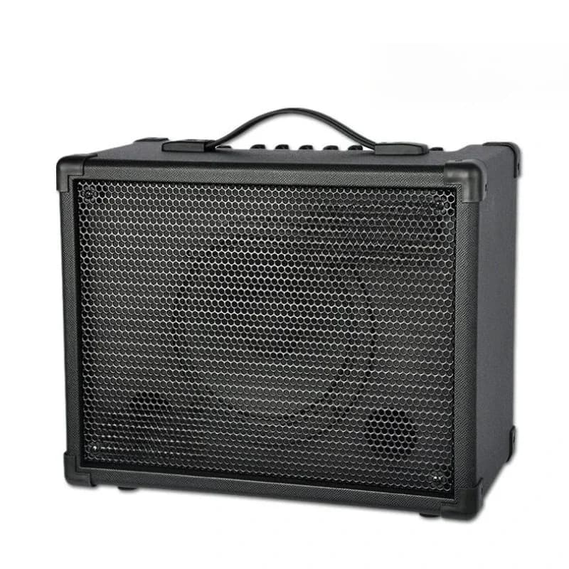 Electric guitar digital speaker = portable drum machine effect device
