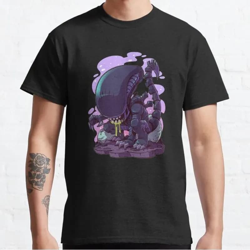 Alien Movie Graphic T‑Shirt Vintage Sci‑Fi Horror Xenomorph Print Tee Unisex Short Sleeve Casual Streetwear S-6XL