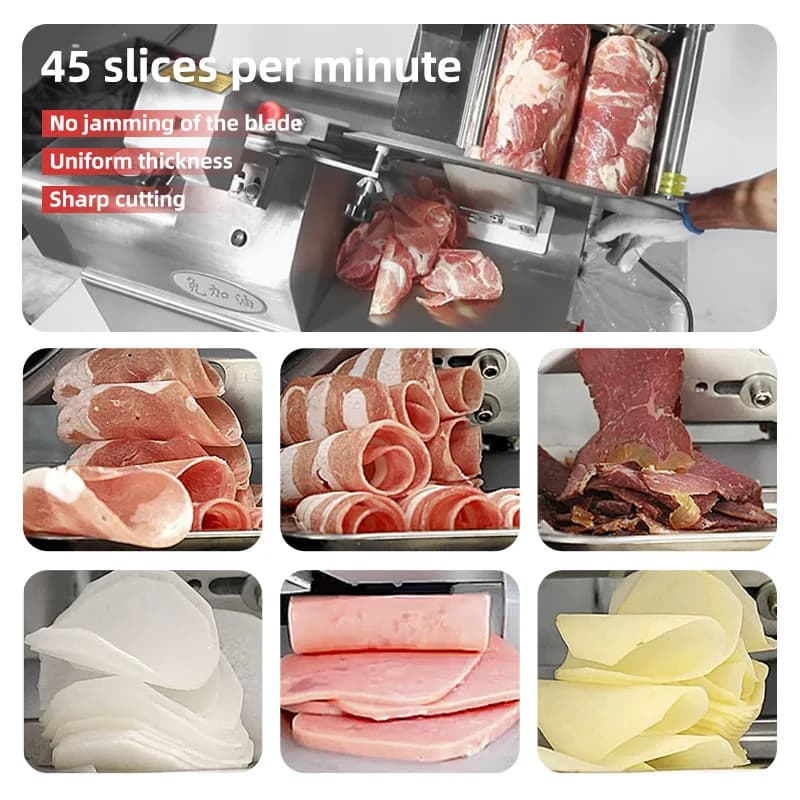 Commercial Full Automatic Meat Slicer Stainless Steel Long Service Life Beef Slicing Machine Electric Meat Machine