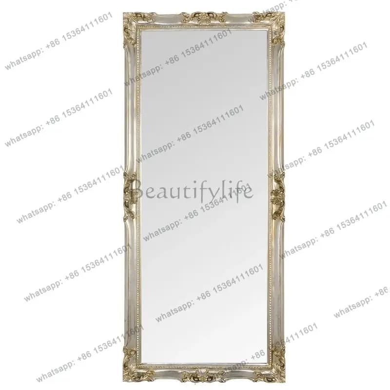 Big Luxury Decorative Mirrors Floor Vintage Nordic Princess Bedroom Mirrors Full Body Design Espejos De Piso Home Decorations