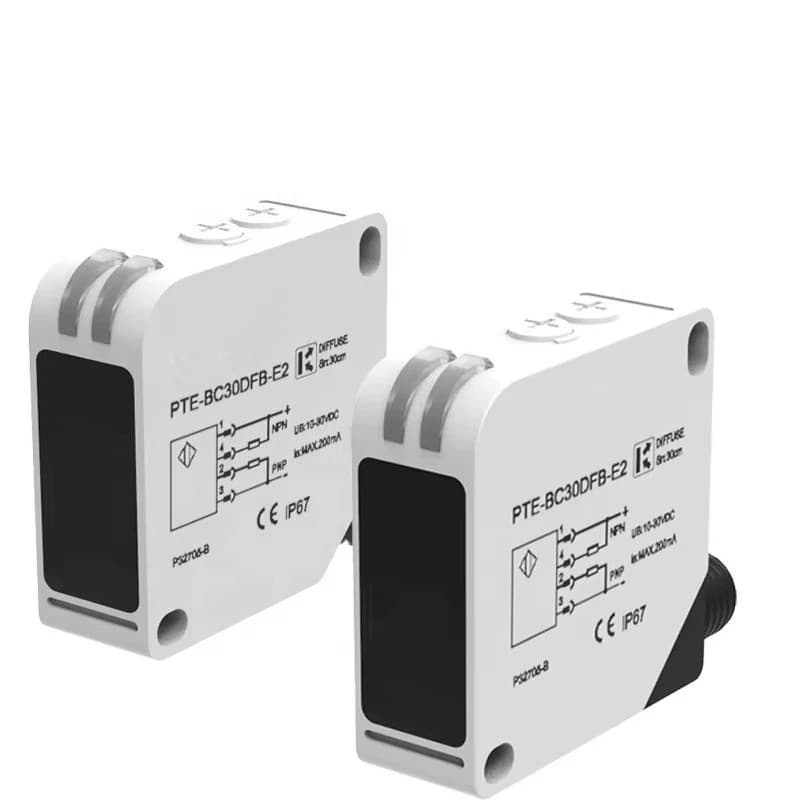 60M IP67 Emitter Photoelectric Sensor 24VDC NO NC Relay Output, Response Time 10ms