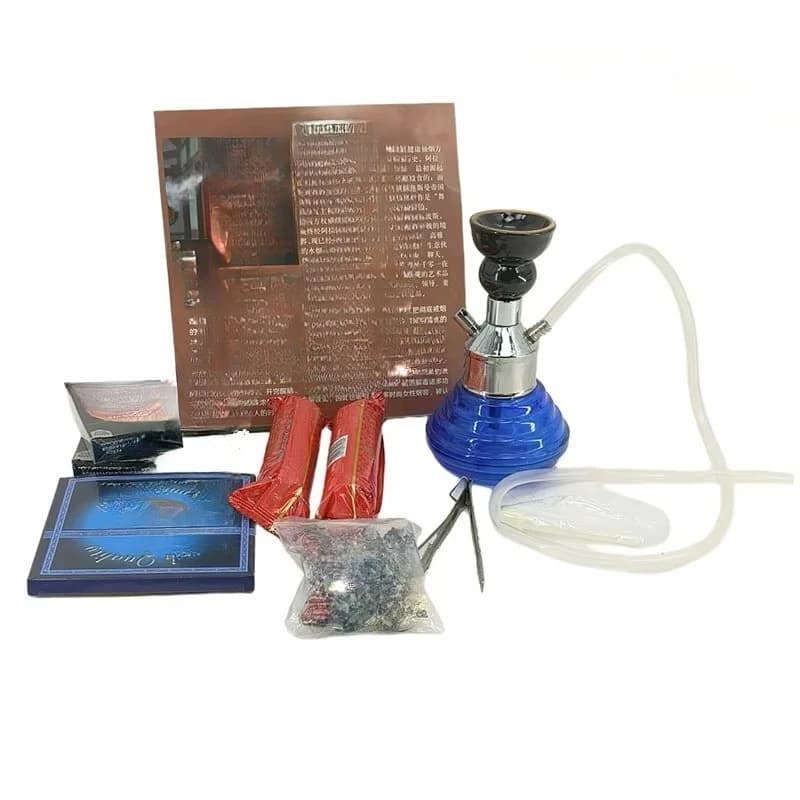 Arabian Glass Shisha Gift Box Collection Full Set of Small Arabian Shisha Paste Charcoal and Cigarette Holder Shisha Set