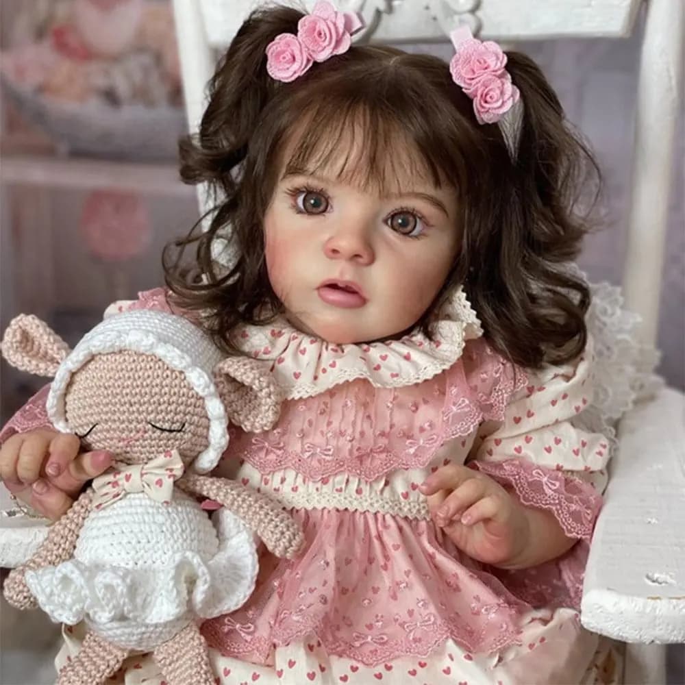 24Inch 60CM Reborne Realista Rebirth Girl Toddler Doll Silicone Vinyl Bebe Reborn Baby Dolls for Girls Gifts
