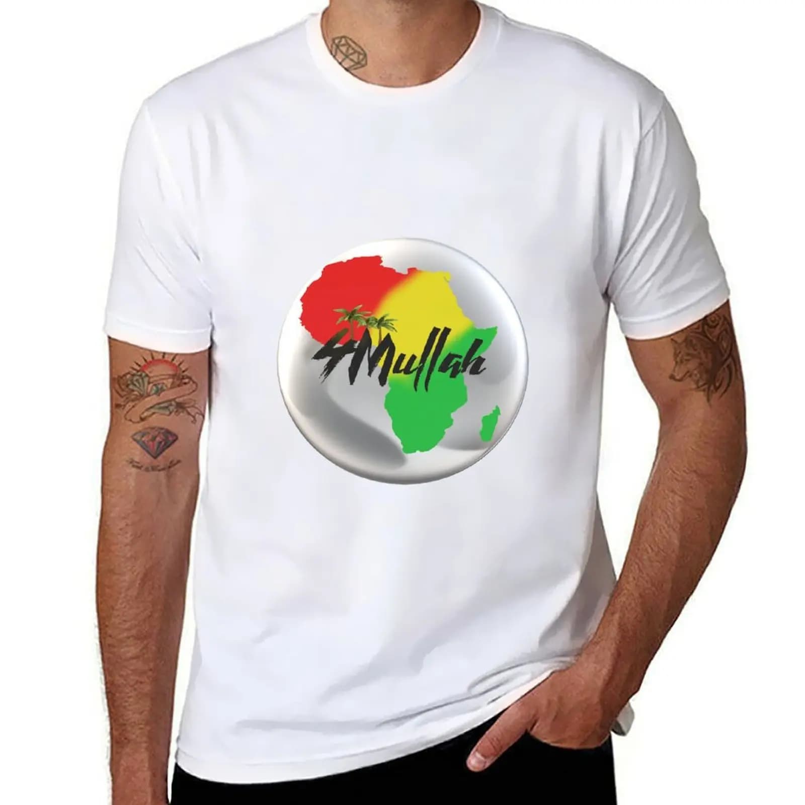 4Mullah Rasta Logo T-Shirt t shirt man luxury t shirts designer graphic t shirts for man T-shirt