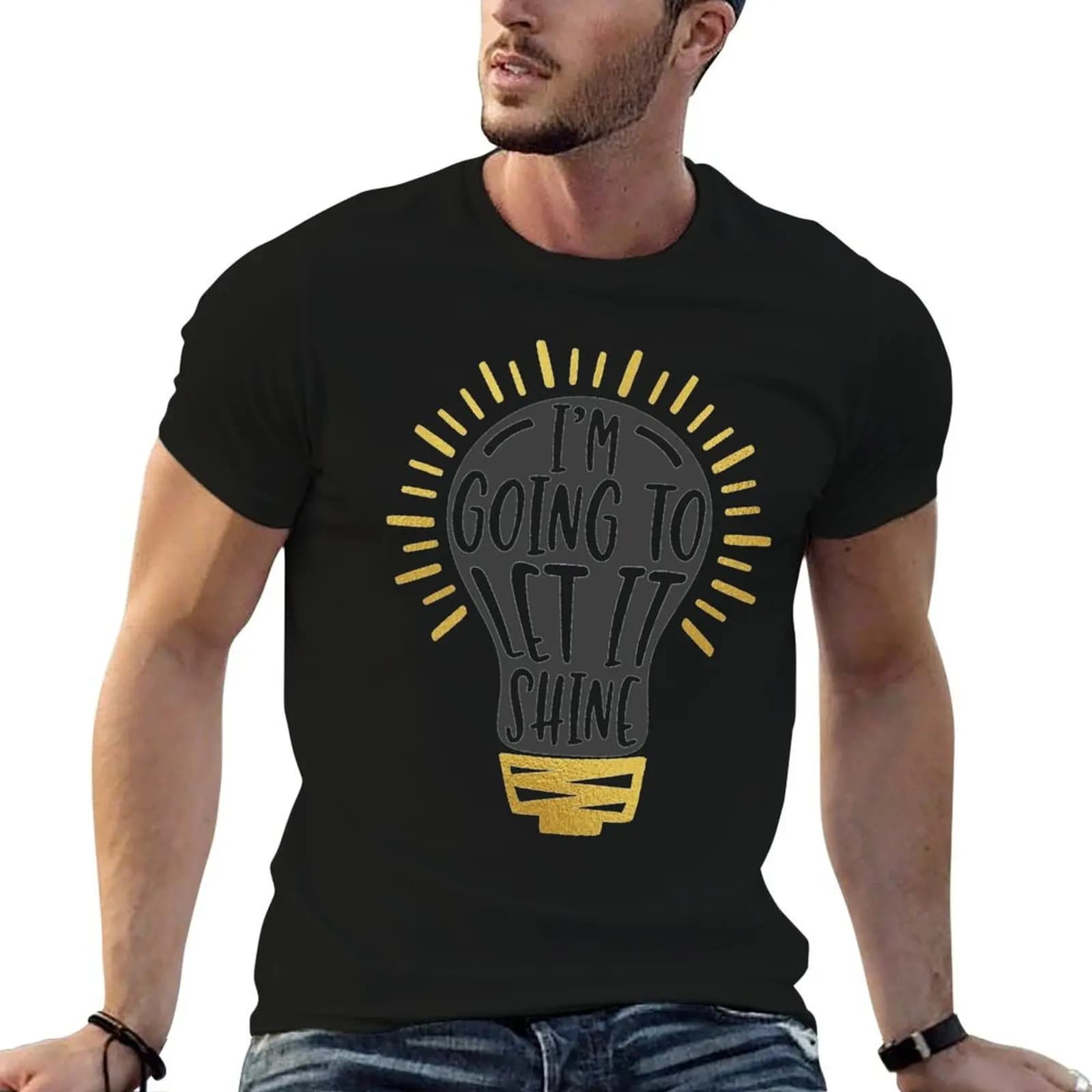 I''m Going To Let It Shine' T-Shirt anime clothes topping Short sleeve tee men