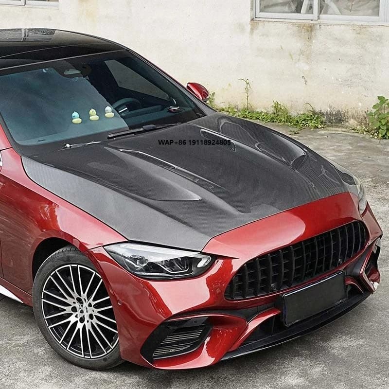 C-Class W206 New Carbon Fiber Hood with Included Screws Modified Engine Hood for C-Class