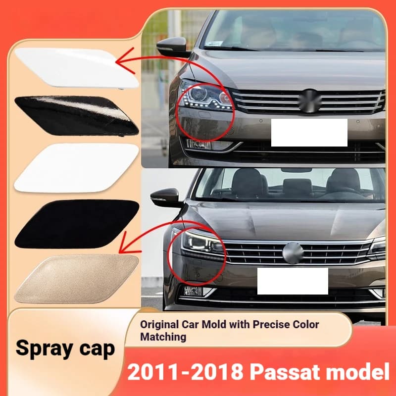 Compatible with 11-18 Volkswagen Passat headlight washer covers, water spray covers, front bumper cleaning holes, water spray he