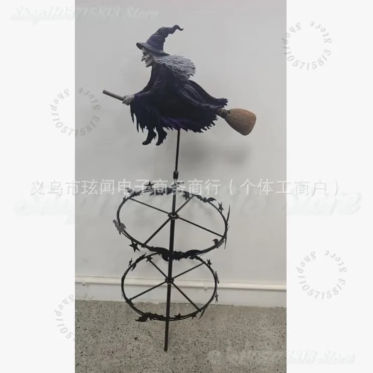 The Enchanted Witch Garden Wind Spinner, Wind Spinners Outdoor for Yard and Garden, Metal Yard Art Halloween Decorations