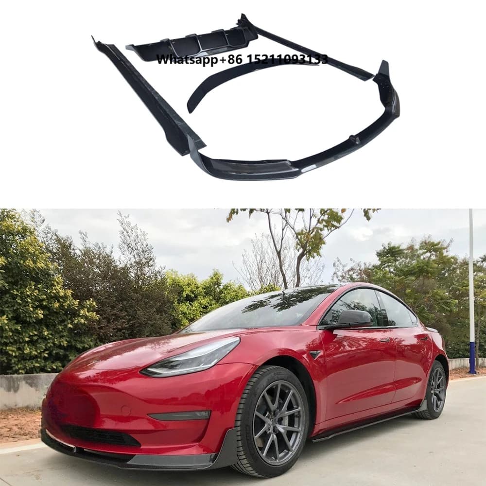 Hot Selling Sport V Style Aerodynamic Body Kit Upgrade for Model 3 Front Lip Rear Wing Car Exterior Parts