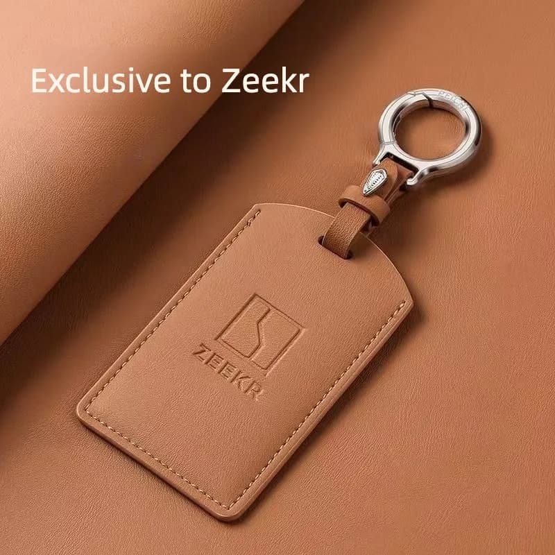 Original Car Color Leather Key Case Cover Fob For Zeekr 7X 001 009 Car Keyless Remote Key Card Kit Protector Accessorie