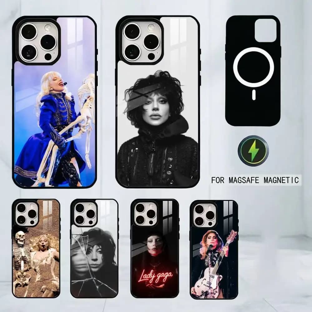 Singer L-Lady Gaga Mayhem Phone Case For iPhone17,16,15,14,13,12,11 Plus,Pro Magnetic with Magsafe Wireless Charging