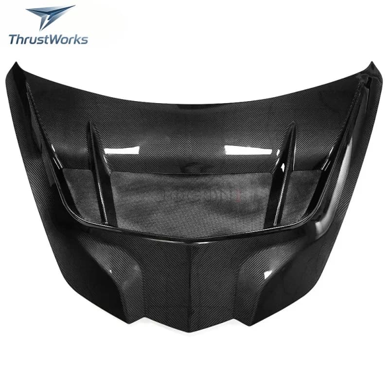 JOGON% Real Carbon Fiber 2020-2025 C8 ZR1 Convertible E-Ray Coupe Car Engine Radiator Bonnet Trim Excellent