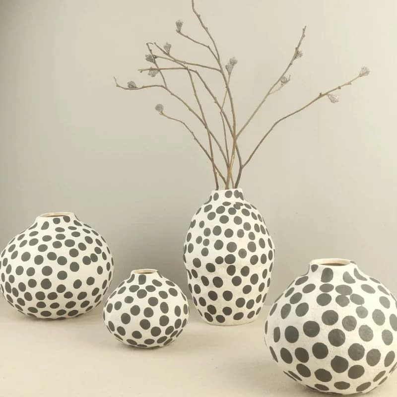 Wabi Sabi style ceramic pottery jar decoration dried flower vase foyer living room home decoration art vase Wedding decoration