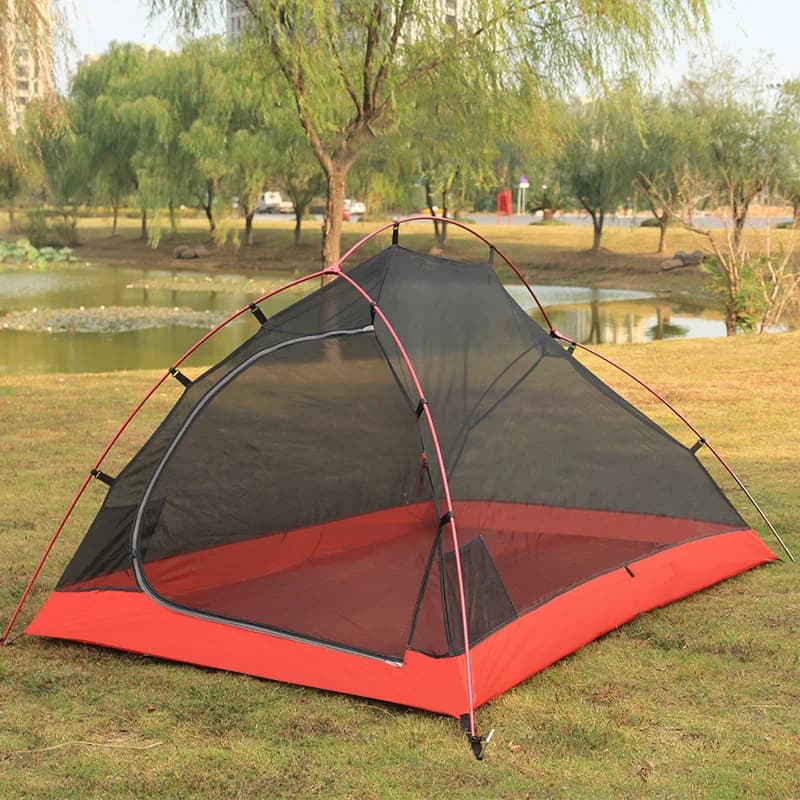 Lightweight Single-Pole Outdoor Tent Nylon Coated Silicon Double Layer Aluminum Pole Anti-Rainstorm Portable Field Camping Tent