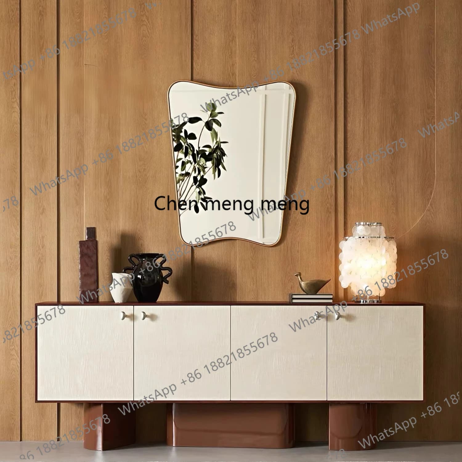 Designer sideboard, solid wood, vintage style, high-leg paint, design, storage, living room chest of drawers