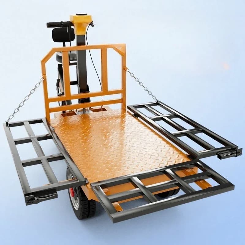 Electric three-wheeled flat truck construction site feeding, pulling bricks, pulling goods, pushing trucks, breeding stalls