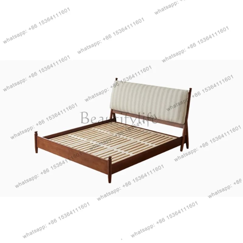 Girls Modern 200×180cm Bed Bedroom Backrest Soft White Hotel Double Beds King Size Adults Wooden Cama De Casal Furniture