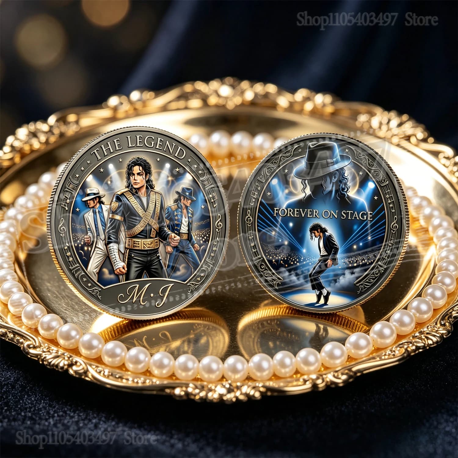 King of Pop Legacy Coin Michael Jack-son Eras Tribute Coin The King of Pop Commemorative Collectible