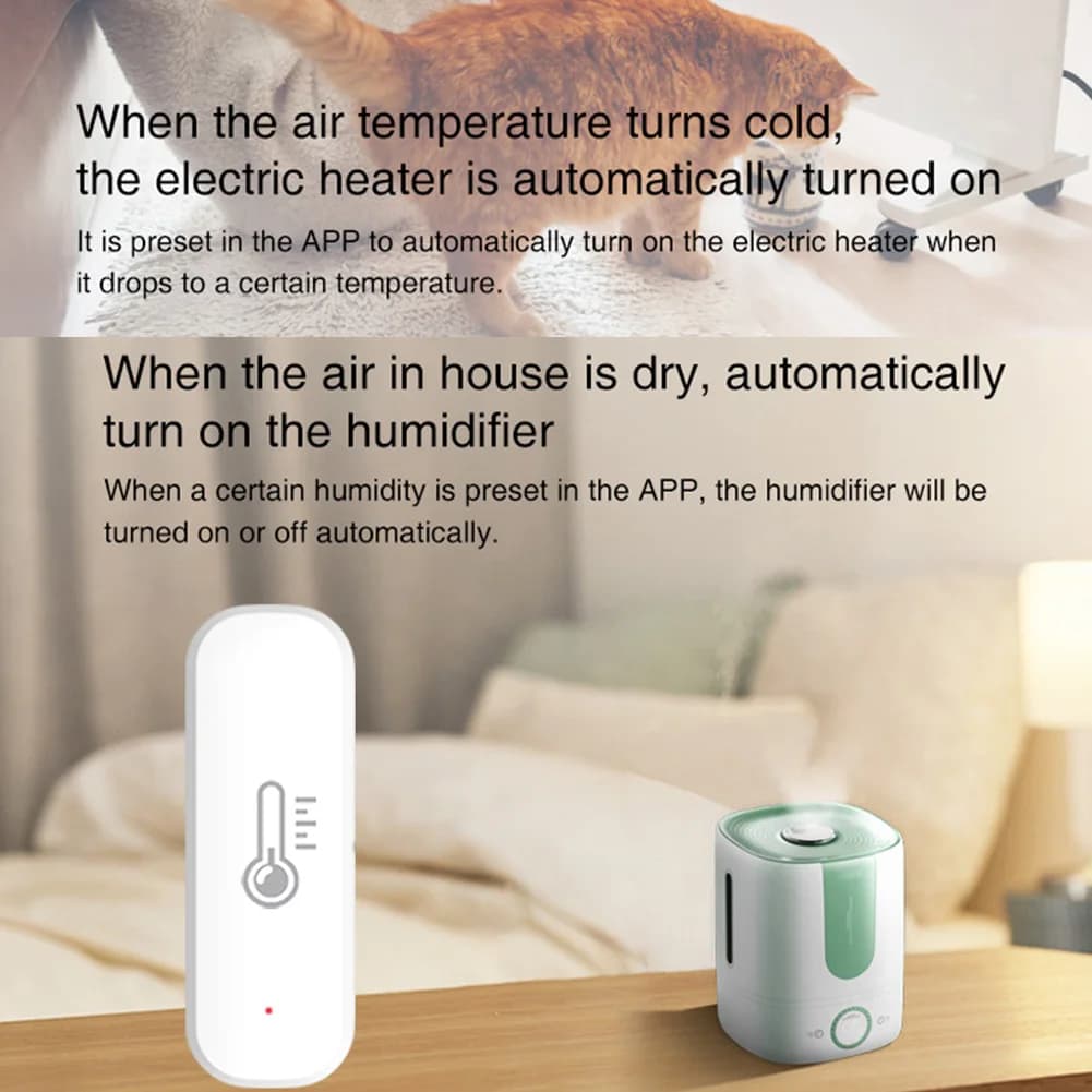 Tuya ZigBee/WiFi Temperature Humidity Sensor Detector Smart Home Thermometer Hygrometer APP Remote Monitor Via Smart Life Works
